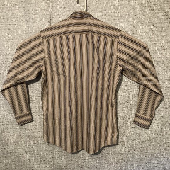 Murano Men's Modern Comfort XLA Long Sleeve Striped Button Up Dress Shirt Large - Picture 6 of 6